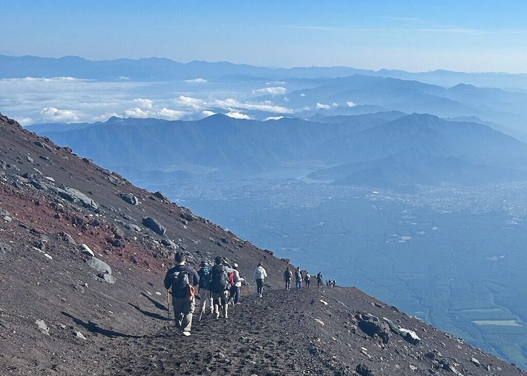 Descent from Mount Fuji — loose gravel path